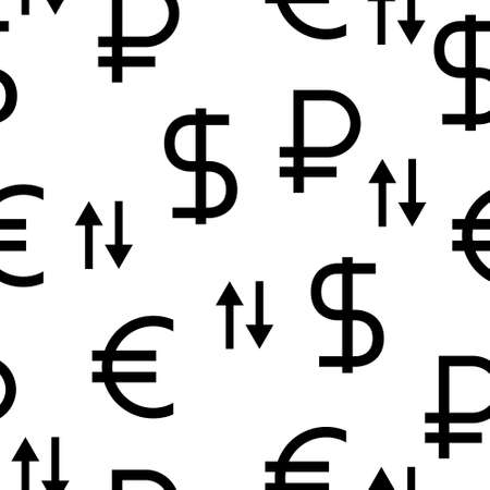 The currency exchange dollar, euro, ruble icon. Cash and money, wealth, payment symbol. Flat Vector illustrationのイラスト素材