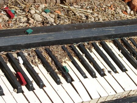 Old Broken Piano Ruins 04の写真素材
