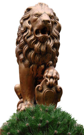Gold Lion Park Sculptureの写真素材