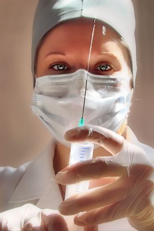 female medical nurse with syringe 1の写真素材