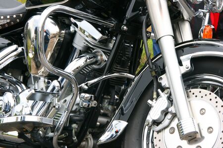 Motorcycle chrome engine design backgroundの写真素材