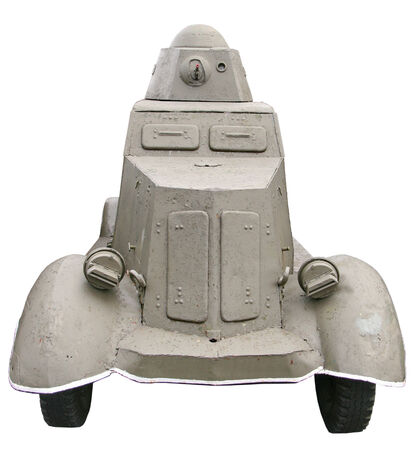 Isolated old military armored troop-carrierの写真素材