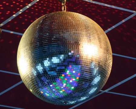 night club lighting blue mirror-ballの写真素材