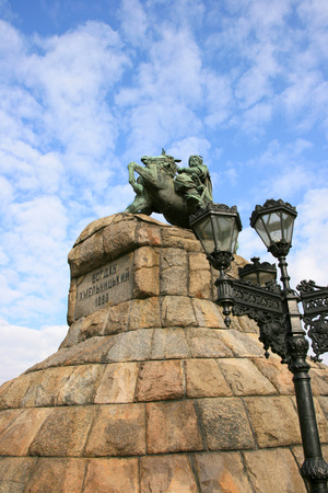 Monument to Bogdan Khmelnitsky in Kiev, Ukraineの写真素材