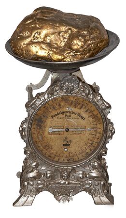 Antique metal table scalesの写真素材