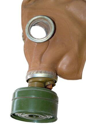 Old vintage military gas protective maskの写真素材