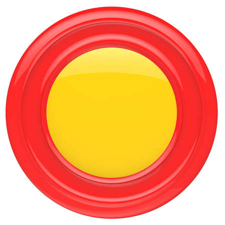 Empty red button isolated on white background 