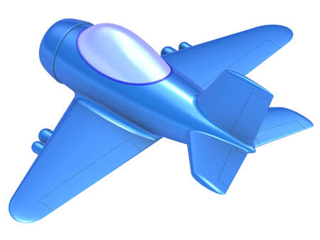 Abstract toy airplane isolated on white background.