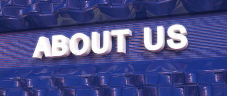 Abstract background. Word concept. Text about us. 3d render.