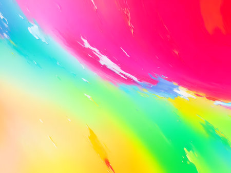 Abstract background with large multicolored spots. Impressionism style oil painting. Generative AI.の素材