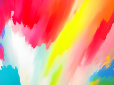 Abstract background with large multicolored spots. Impressionism style oil painting. Generative AI.の素材