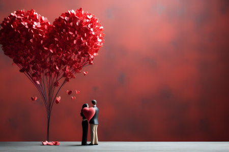 Abstract background for Valentine's Day greeting card. Generative AI.の素材