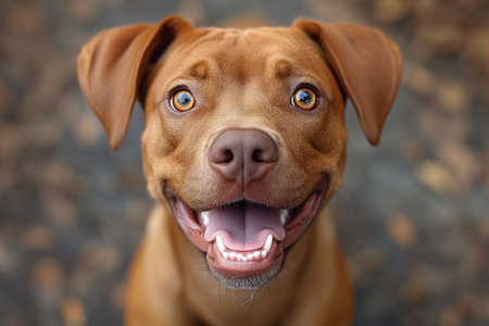 Cute smiling dog. Generative AI.の素材