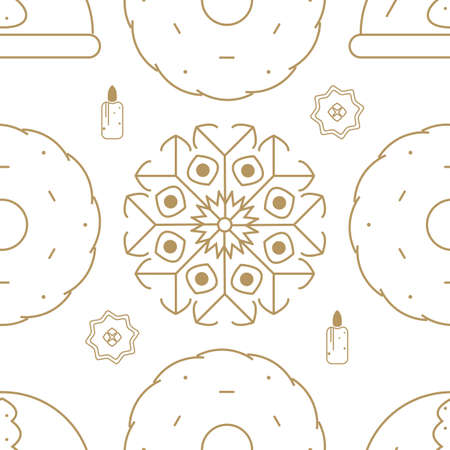 Christmas seamless pattern. Xmas and winter holidays background.の写真素材