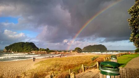 View from a Beach in New Zealandの写真素材