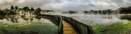 views of Rotorua, Volcanic and Boiling landscape scene