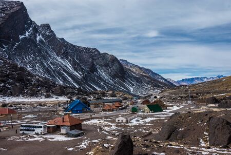 Argentinian Andes mountains landscape sceneの写真素材