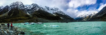 Lake landscape scene in New Zealand