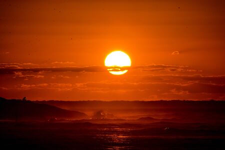 Orange landscape Sunset in Australian landscape outback