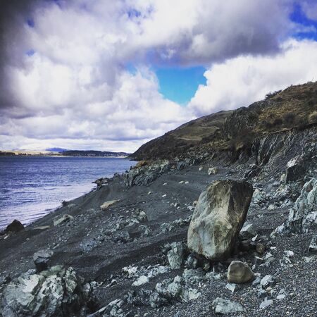 Lake landscape scene in New Zealand