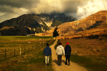 Mountain Landscape scene over New Zealandのeditorial素材