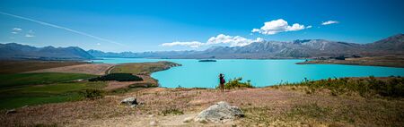 Enjoying the beauty of the New Zealand landscapesceneの写真素材