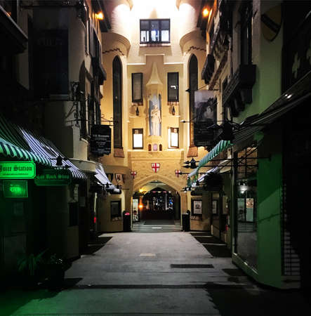 London Court, Hay Street in Perth at nightのeditorial素材