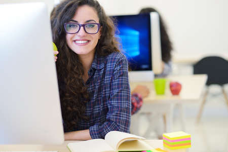startup business, software developer working on computer at modern office
