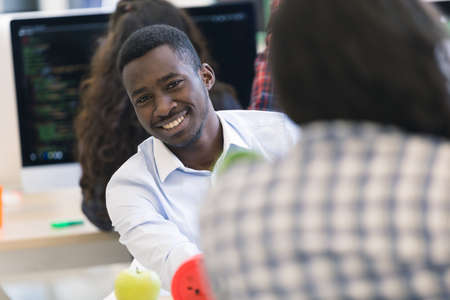 Group of multi ethnic business people at work, small business entrepreneur conceptの写真素材