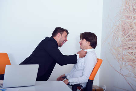 Two angry business colleagues during an argument.の写真素材