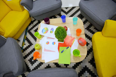 Office Meeting Table Startup No People Concept.の写真素材