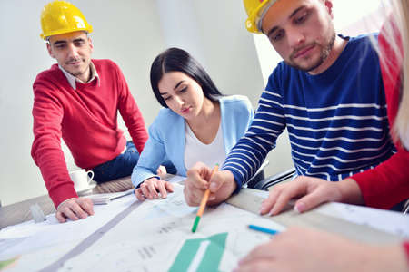 Young team have a Meeting In Architects Officeの写真素材