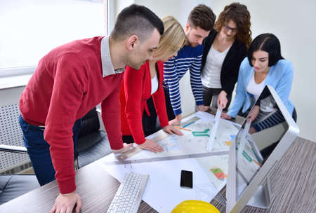 Young team have a Meeting In Architects Officeの写真素材