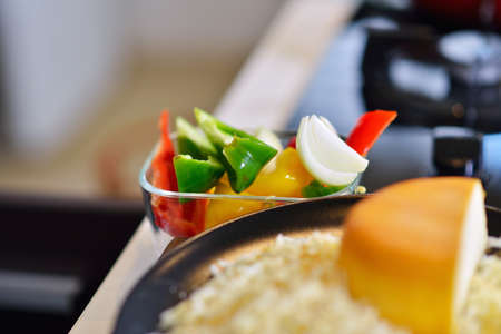 healthy foods are on the table in the kitchen