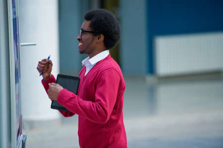 Teenage Boy Pleased With Good Exam Resultsの写真素材