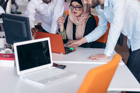 Multiracial contemporary business people workingの写真素材