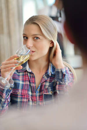 Happy lovers celebrating their anniversaryの写真素材