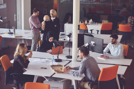 startup business people group working everyday job at modern office