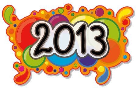 2013 Year Sign on Abstract Bubble Background