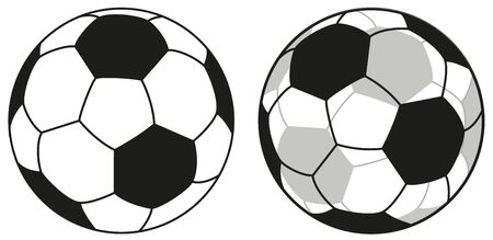 Traditional Football and Transparent Football Iconのイラスト素材
