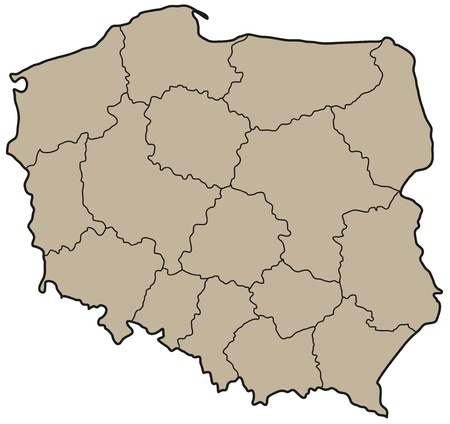 Poland Province Borders - With Layersのイラスト素材