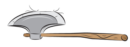 Sharp axe, hand weapon pounded on somethingのイラスト素材