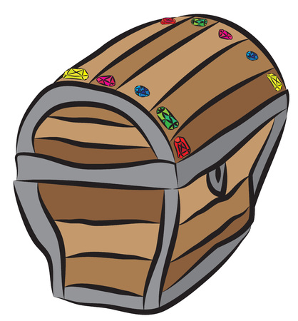Pirates treasure chest with diamonds.のイラスト素材