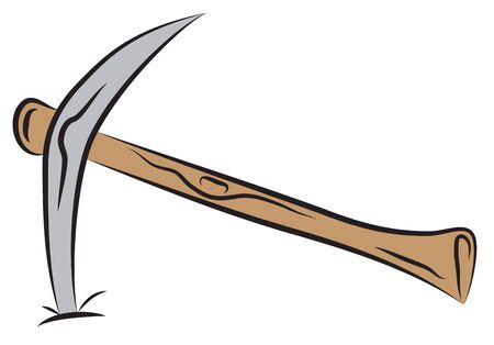Pickax pounded on wall.のイラスト素材
