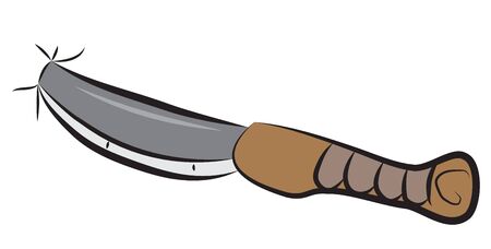 Hunting knife pounded on wall.のイラスト素材