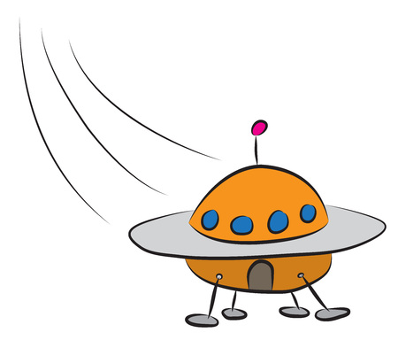 UFO space ship, flying saucer.のイラスト素材