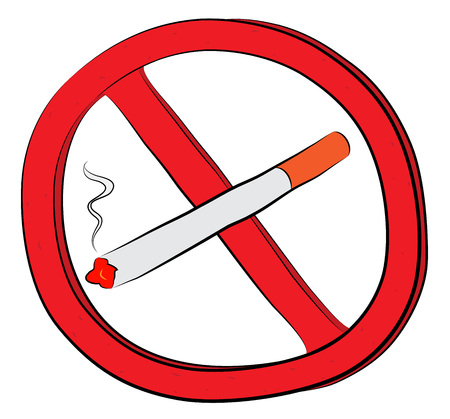 Classic cigarette smoking not allowed sign.のイラスト素材