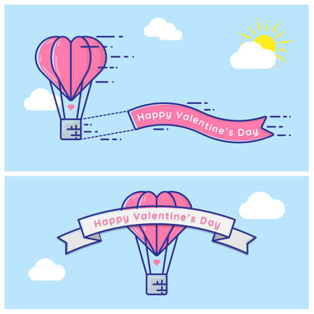 Happy Valentine Balloon Vector illustration.のイラスト素材