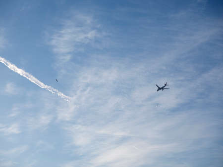 Airplane in the skyの写真素材