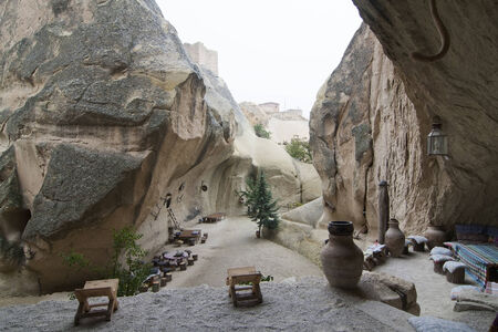 Old troglodyte house, Cappadocia, Turkeyの写真素材